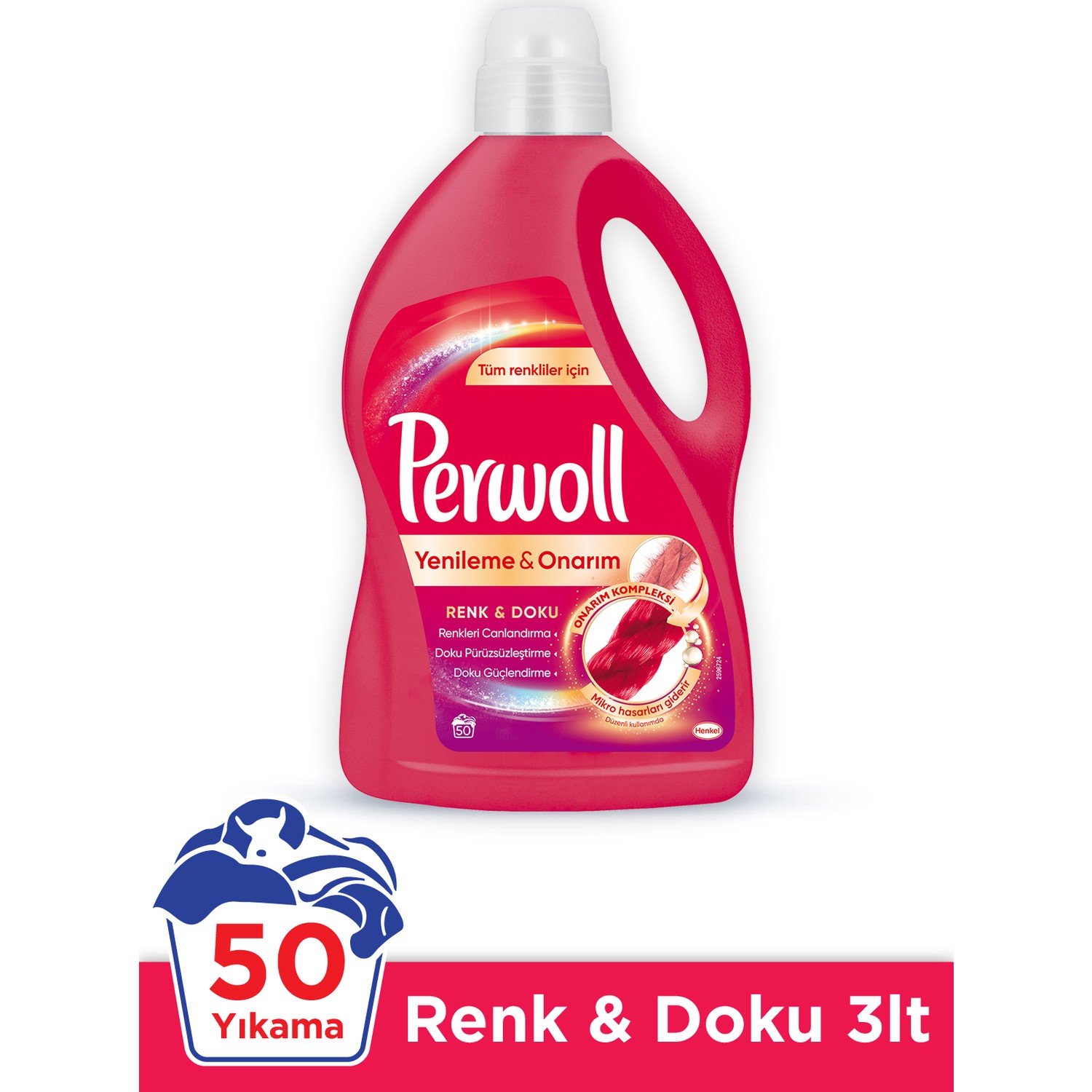 Perwoll Hassas Sıvı Çamaşır Deterjanı Renkli 3 L