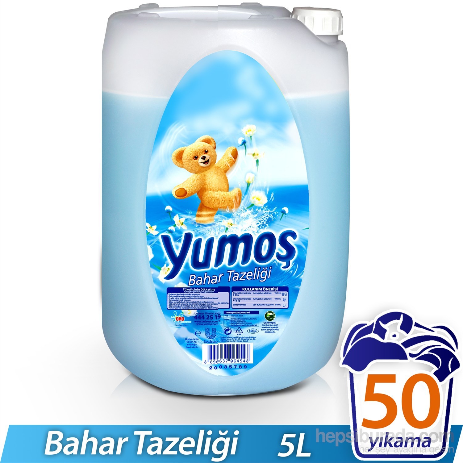 Yumoş Çamaşır Yumuşatıcısı Bahar Tazeliği 5 Lt.