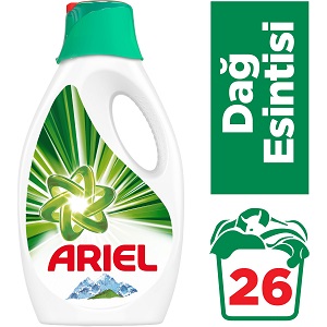 Ariel 26 Yıkama Sıvı Çamaşır Deterjanı Dağ Esintisi Beyazlar ve Renkliler İçin